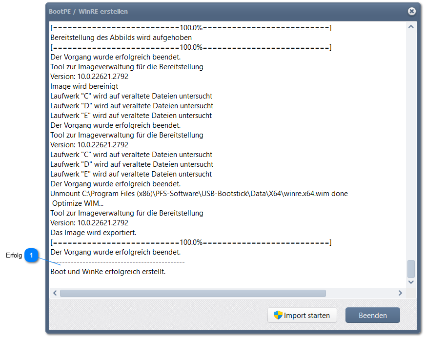 7.2. BootPE und WinRE erstellen