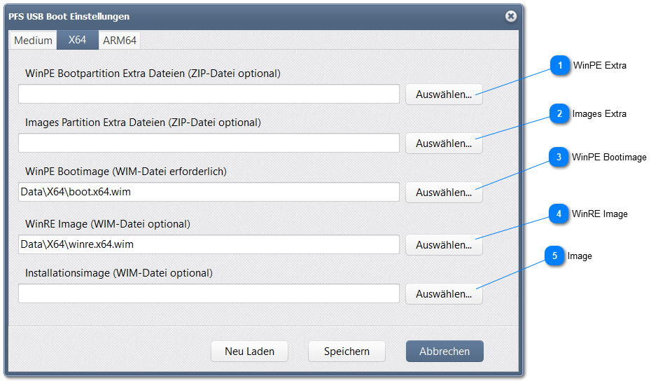 6.2. Einstellungen für X64 Systeme