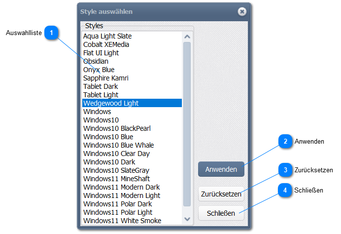 6.4. Einstellungen Style ändern