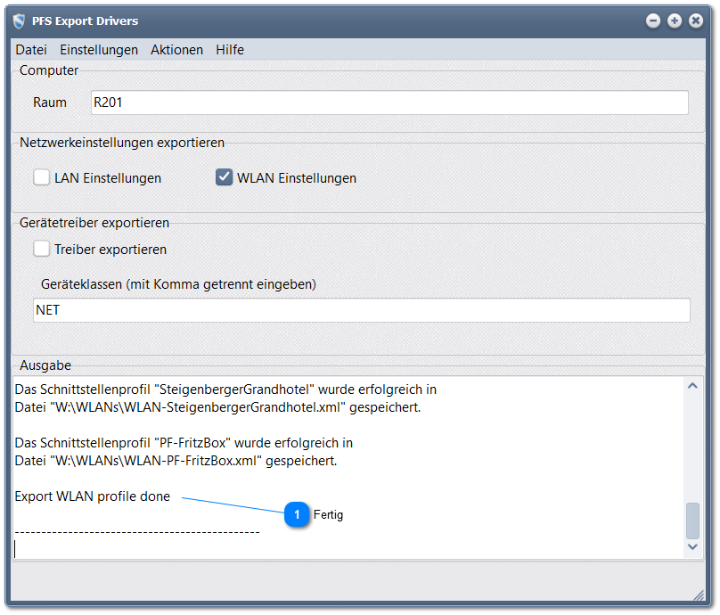 6.1. WLAN-Einstellungen einsammeln