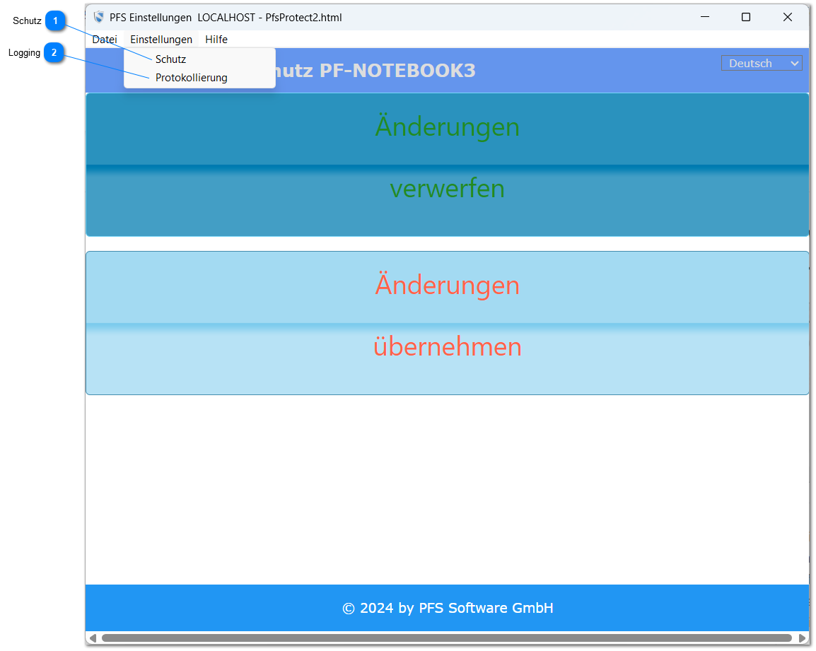 4.4. Menü Einstellungen