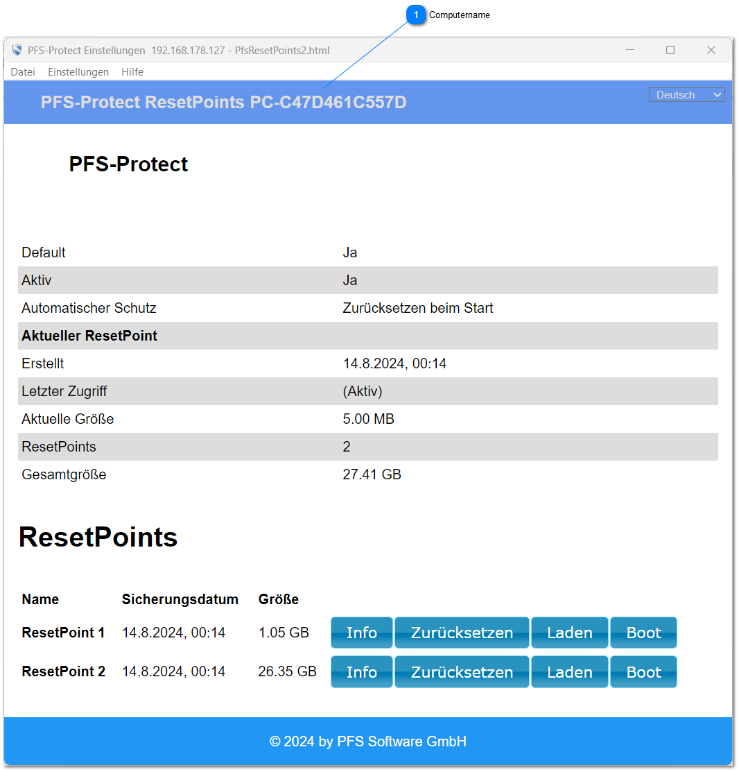 4.3.2.2. Zurücksetzen