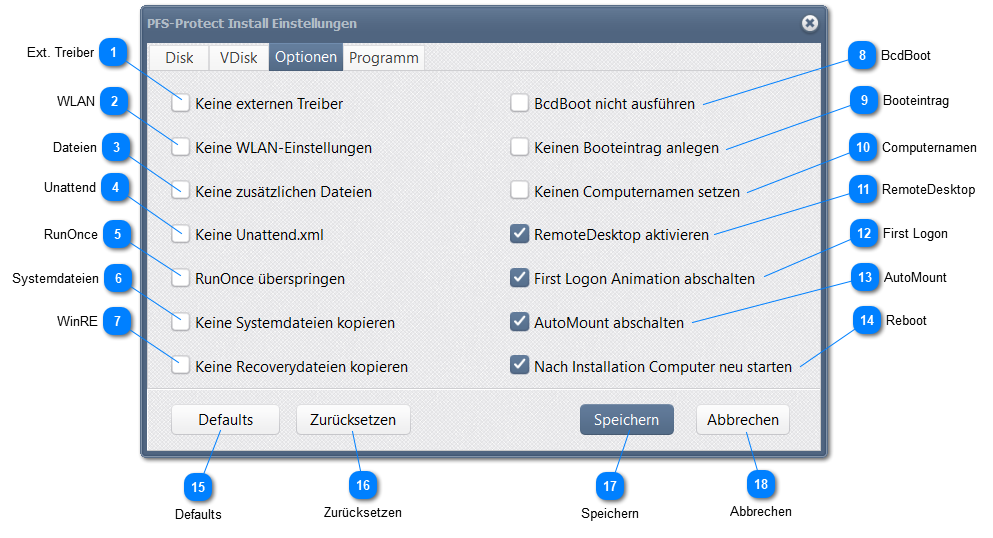 5.3. Menü: Optionen...